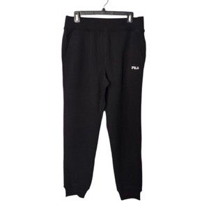 Fila Fleece Jogger Sweatpants Womens Medium Black Active Pants Athletic Running